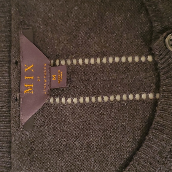 Grey/ Charcoal Button up sweater, Mix by 41 Hawthorn, size M - Picture 3 of 5